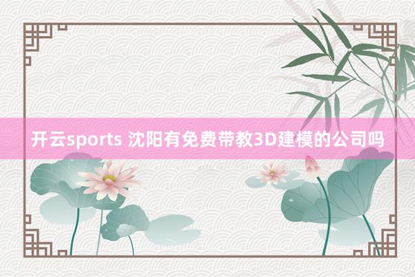 开云sports 沈阳有免费带教3D建模的公司吗