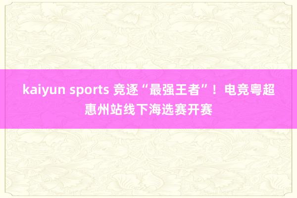 kaiyun sports 竞逐“最强王者”！电竞粤超惠州站线下海选赛开赛
