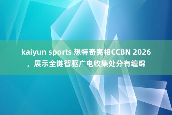 kaiyun sports 想特奇亮相CCBN 2026，展示全链智驱广电收集处分有缠绵
