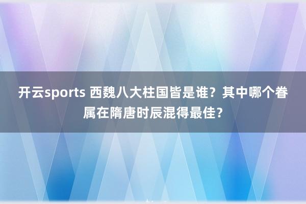 开云sports 西魏八大柱国皆是谁？其中哪个眷属在隋唐时辰混得最佳？